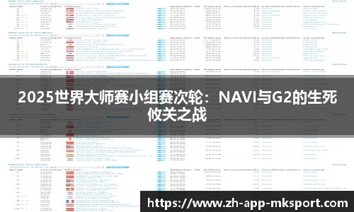 2025世界大师赛小组赛次轮：NAVI与G2的生死攸关之战